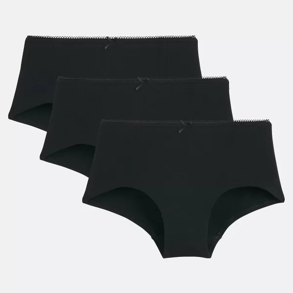 Σετ από 3 μονόχρωμα εσώρουχα από stretch βαμβάκι