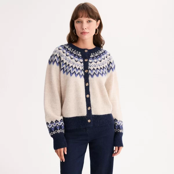 Anne Weyburn Ζακέτα χοντρή πλέξη ζακάρ