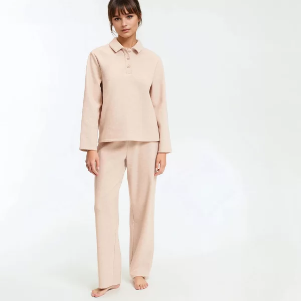 Πιτζάμα από φούτερ με γιακά πόλο
