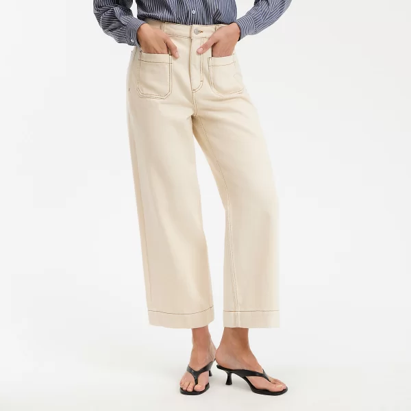 Τζιν Cropped σε γραμμή wide leg