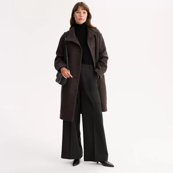 Anne Weyburn Μακρύ παλτό με ψηλό γιακά και κουμπιά