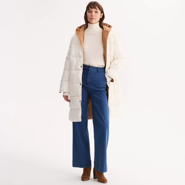 Μακρύ μπουφάν με σταθερή κουκούλα