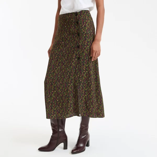 La Redoute Collections Μακριά φούστα σε γραμμή άλφα με φλοράλ μοτίβο