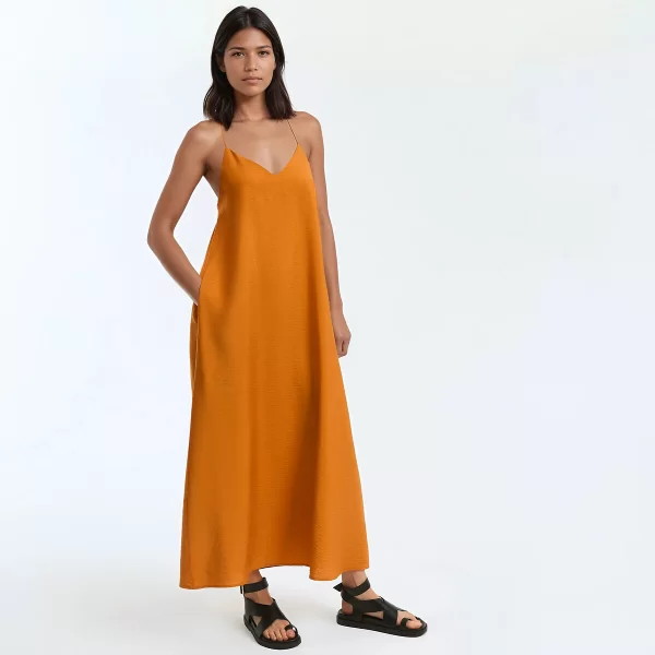 La Redoute Collections Μακρύ φόρεμα με λεπτές τιράντες