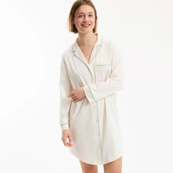 Νυχτικό με κουμπιά στυλ πουκαμίσου