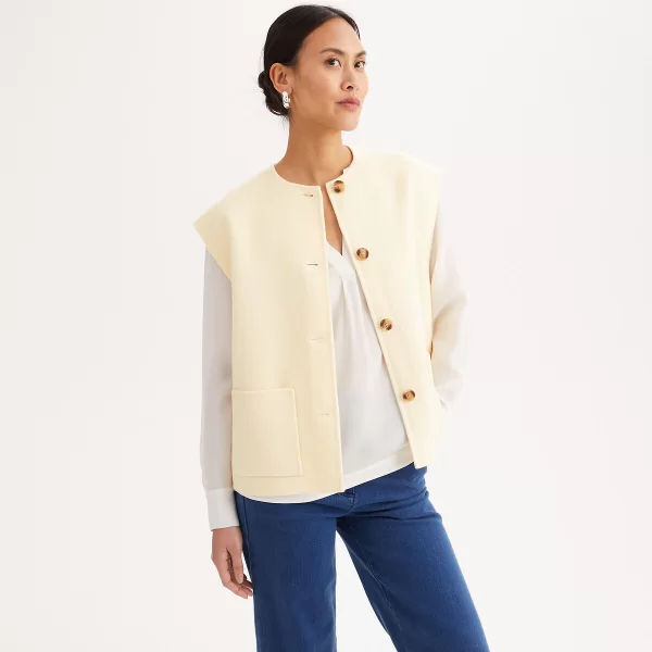 Αμάνικο σακάκι από μάλλινο ύφασμα