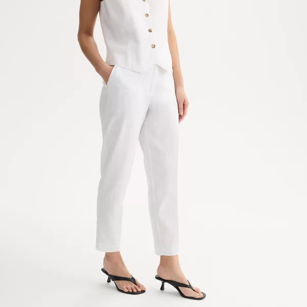 Παντελόνι cigarette 7 8 από λινό και βισκόζη