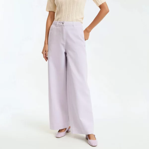 Ψηλόμεσο φαρδύ παντελόνι