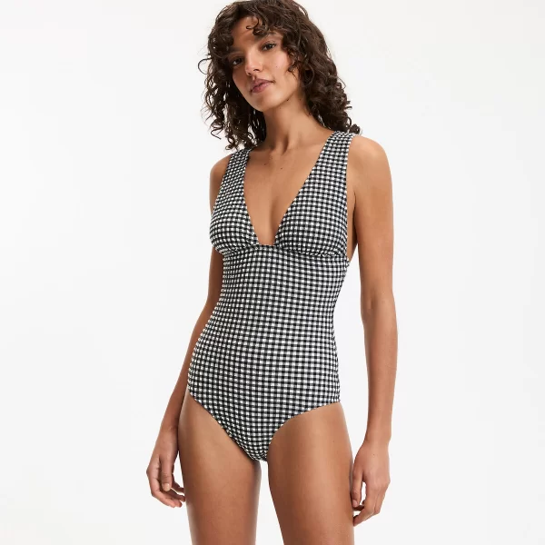 Ολόσωμο μαγιό με καρό μοτίβο