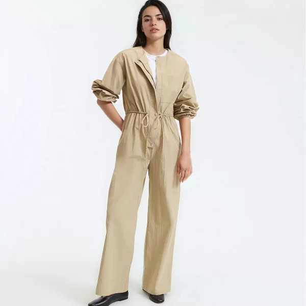 Ολόσωμη φόρμα με φαρδύ παντελόνι και μακριά μανίκια