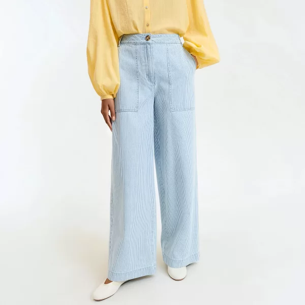 Φαρδιά παντελόνι carpenter με ρίγες