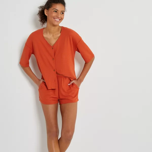 La Redoute Collections Πιτζάμα με σορτς από γκοφρέ ζέρσεϊ