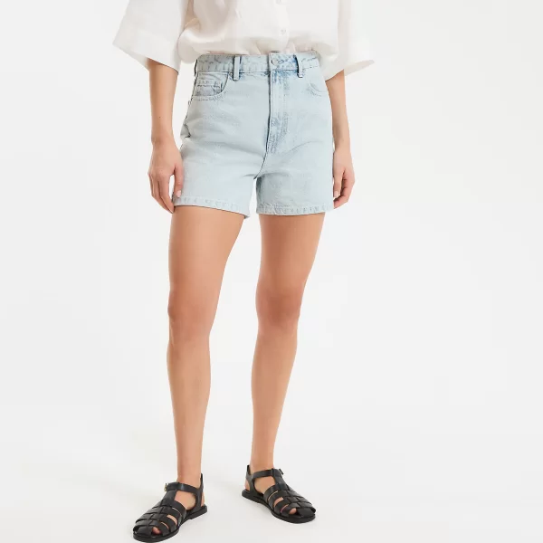 Ψηλόμεσο σορτς από ντένιμ