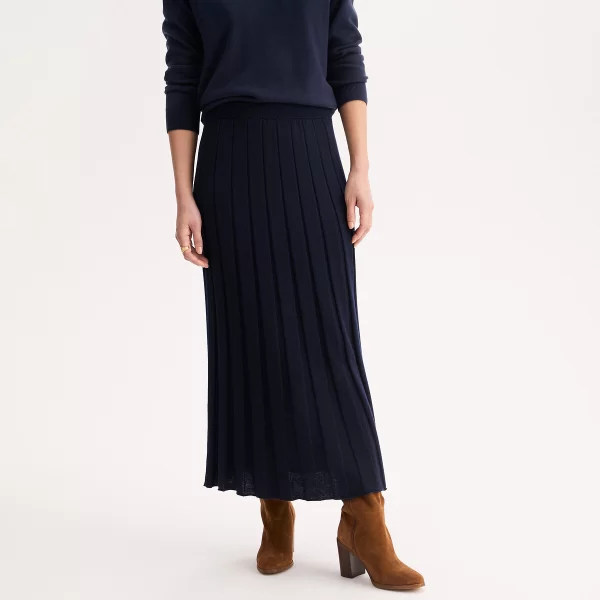 Μακριά πλεκτή φούστα με πιέτες