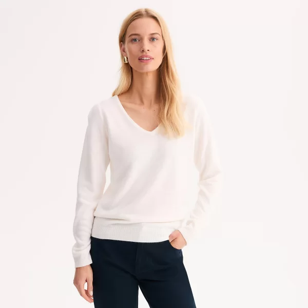 Anne Weyburn Λεπτό πλεκτό με V λαιμόκοψη