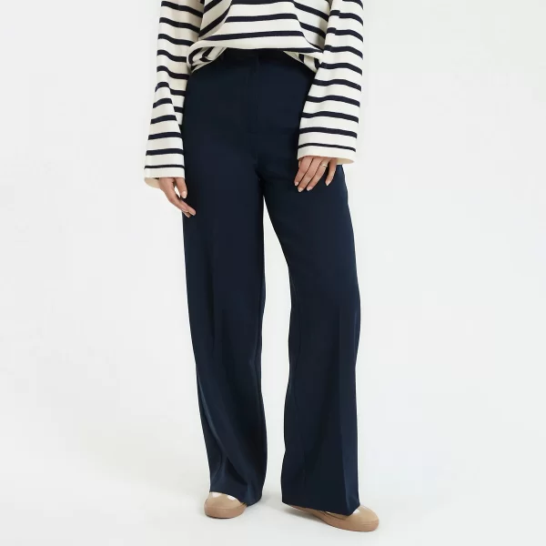 La Redoute Collections Φαρδύ παντελόνι από πολυέστερ και βισκόζη