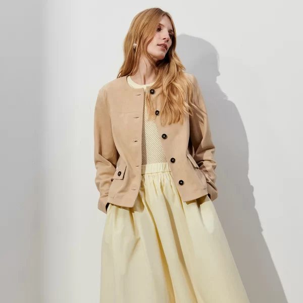 Anne Weyburn Δερμάτινο σουέτ jacket με σούστες