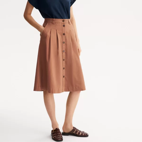 Μίντι εβαζέ φούστα με κουμπιά