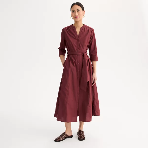 Anne Weyburn Βαμβακερό μίντι φόρεμα σε εβαζέ γραμμή