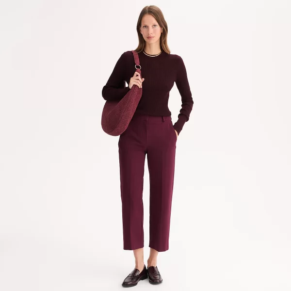 Anne Weyburn Πουλόβερ με στρογγυλή λαιμόκοψη από λεπτή ριμπ πλέξη