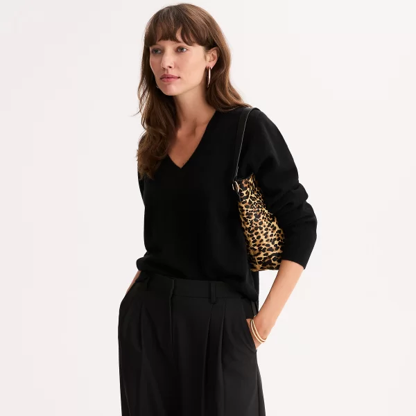 Anne Weyburn Πουλόβερ από κασμίρι με V-λαίμο και λεπτή πλέξη