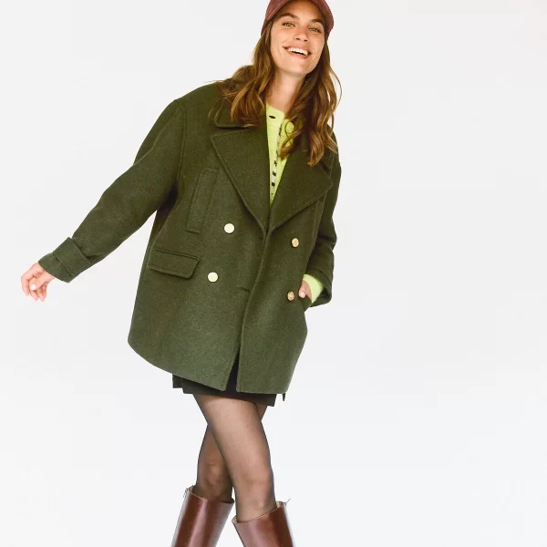 Κοντό παλτό από μικτό μαλλί