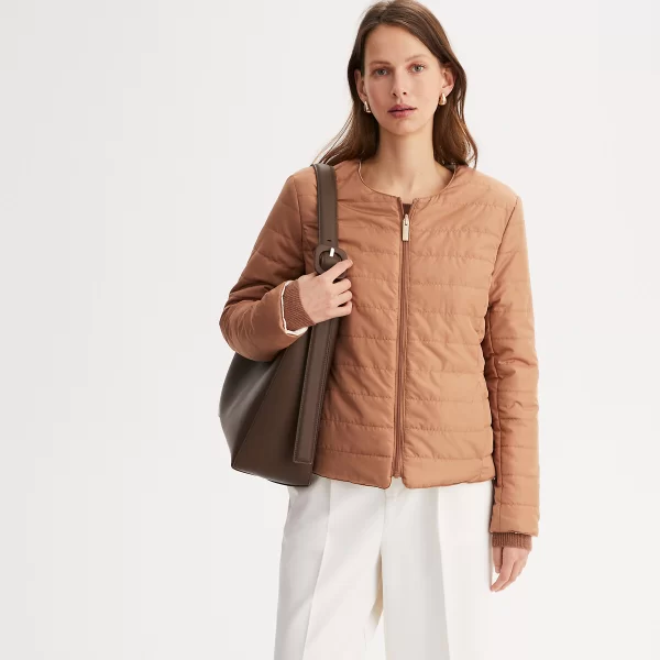 Κοντό καπιτονέ μπουφάν με φερμουάρ