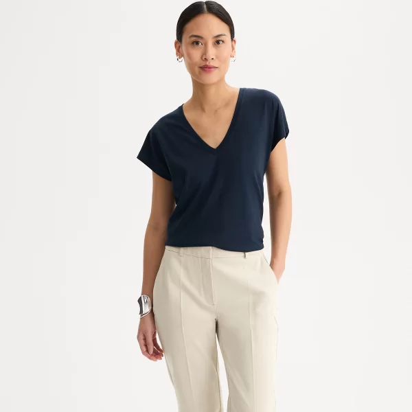 Κοντομάνικη μπλούζα με V