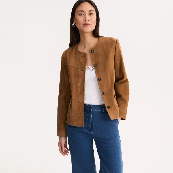 Anne Weyburn Δερμάτινο σουέτ jacket με σούστες