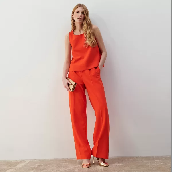 Ψηλόμεσο φαρδύ παντελόνι