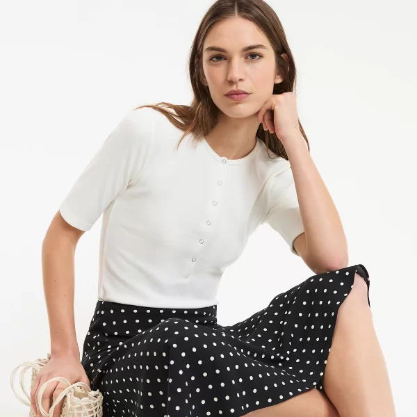 La Redoute Collections Κοντομάνικο μπλουζάκι με γιακά tunisien