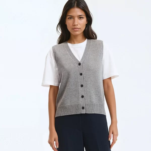 Κοντό πλεκτό γιλέκο από μαλλί