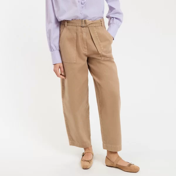 La Redoute Collections Παντελόνι wide γραμμή barrel με ζώνη