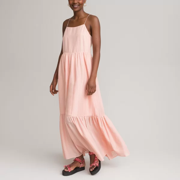 Μάξι φόρεμα με λεπτές τιράντες