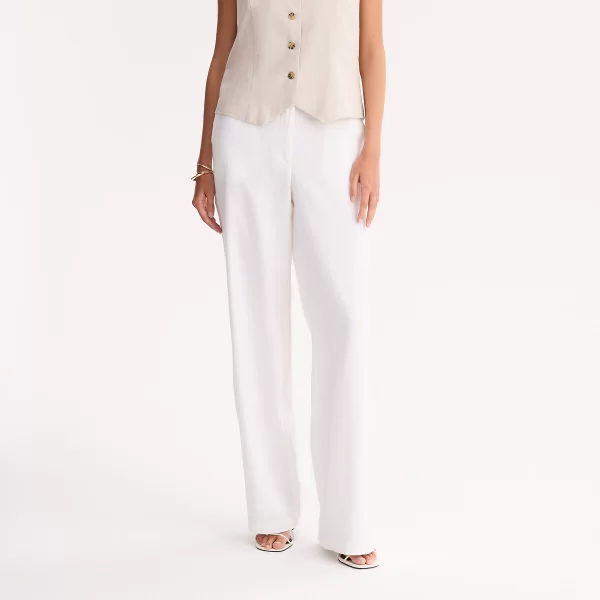 Φαρδύ παντελόνι με λινό στη σύνθεση