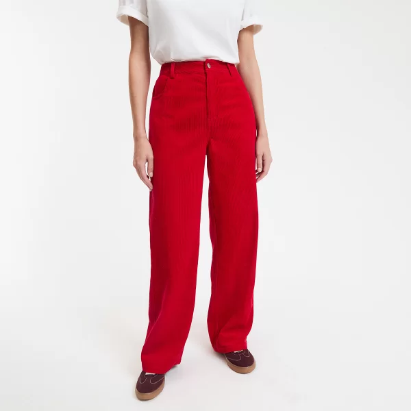 Τζιν φαρδύ από κοτλέ ύφασμα