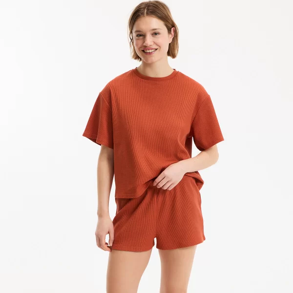 La Redoute Collections Πιτζάμα σορτς από πλεκτό ύφασμα με κυψελωτό μοτίβο