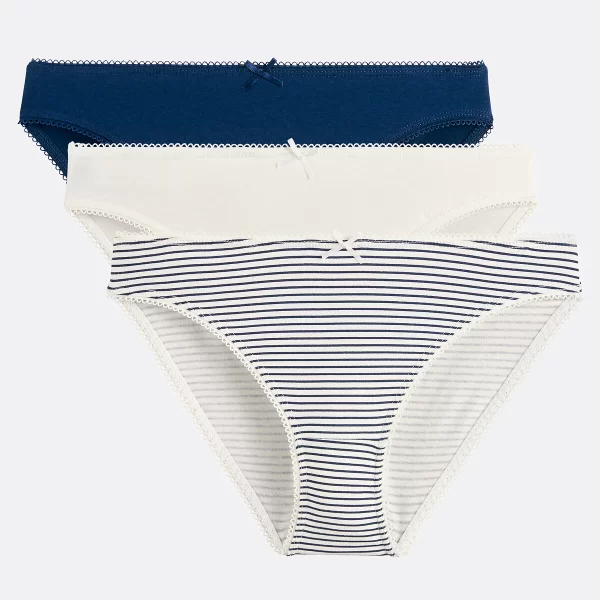 Σετ 3 σλιπ από βαμβακερό stretch ύφασμα