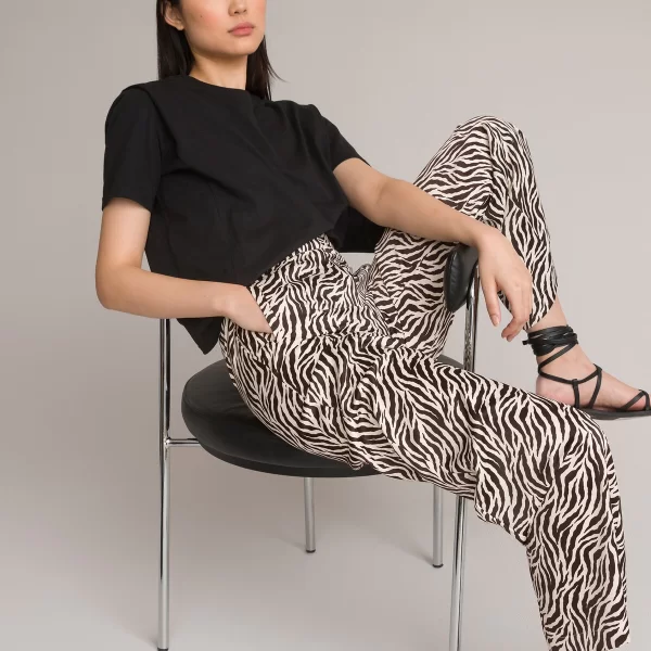 La Redoute Collections Φαρδύ παντελόνι με animal print