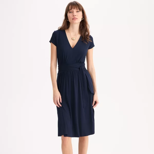 Anne Weyburn Κοντομάνικο μίντι φόρεμα σε εβαζέ γραμμή