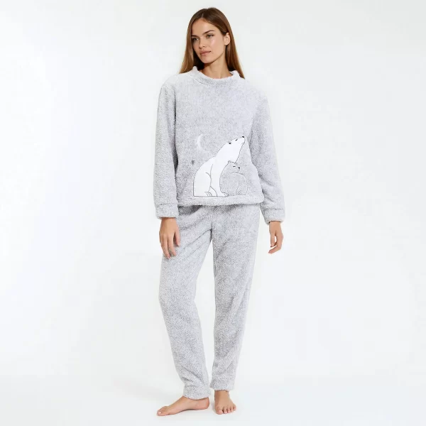 SO'HOME Φλις πιτζάμα από sherpa με κέντημα