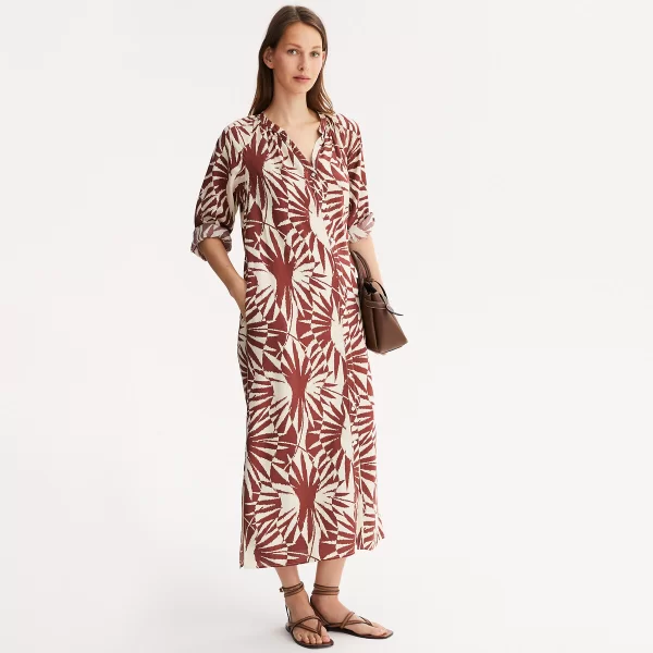 Anne Weyburn Μακρύ εμπριμέ φόρεμα με μανίκια 3|4