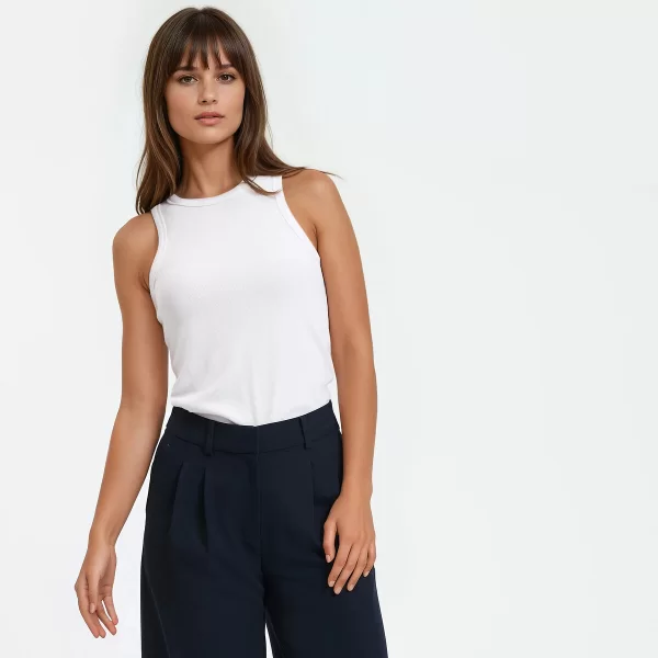 Αμάνικη μπλούζα με στρογγυλή λαιμόκοψη