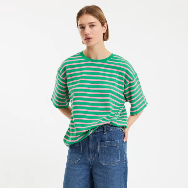 Ριγέ μπλούζα σε loose γραμμή