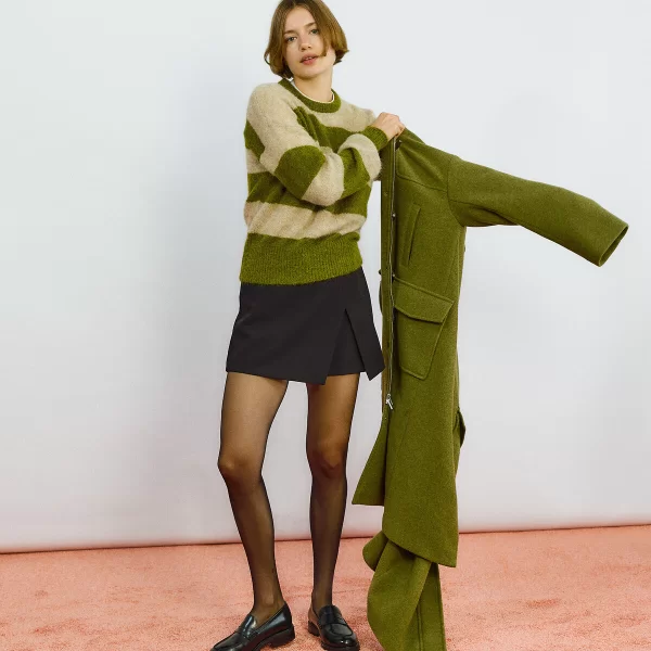 Πλεκτό με στρογγυλή λαιμόκοψη και χοντρή πλέξη