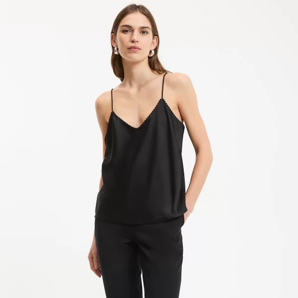 La Redoute Collections Σατέν τοπ με V και λεπτές τιράντες
