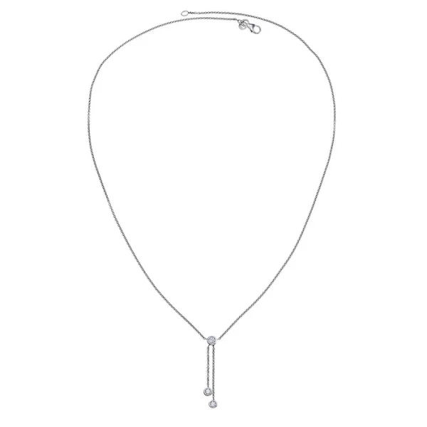  Κολιέ με Διαμάντια Λευκόχρυσος Κ18 - 10005
