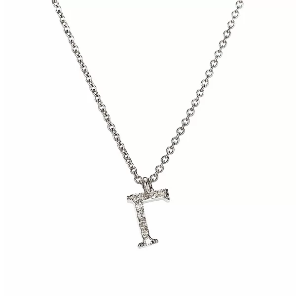 Μενταγιόν Μονόγραμμα Γ με Διαμάντια Λευκόχρυσος Κ18 - 10014Γ