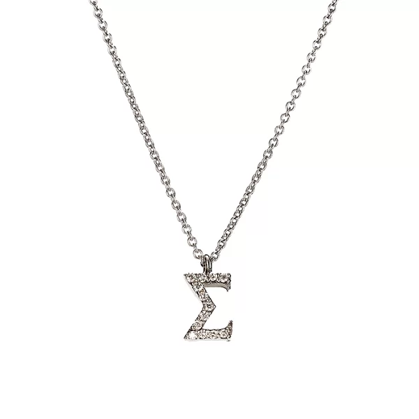 Μενταγιόν Μονόγραμμα Σ με Ζιργκόν Λευκόχρυσος Κ9 - 10014WΣ