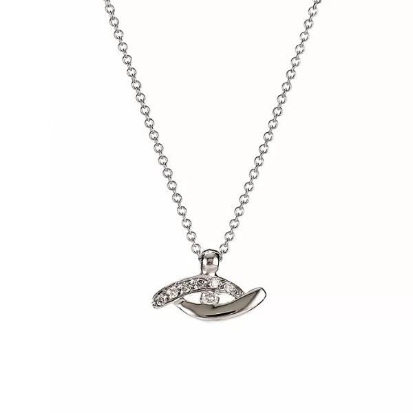  Μενταγιόν με Διαμάντια Λευκόχρυσος Κ18 - 09012